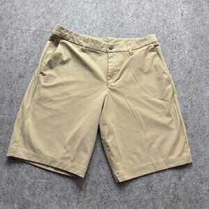 lululemon athletica Tan Flat Front Men Shorts